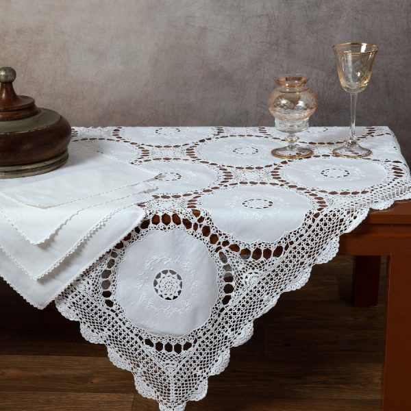 Βαμβακερό καρέ με πλεκτό 371 (110cm x 110cm) SilkFashion