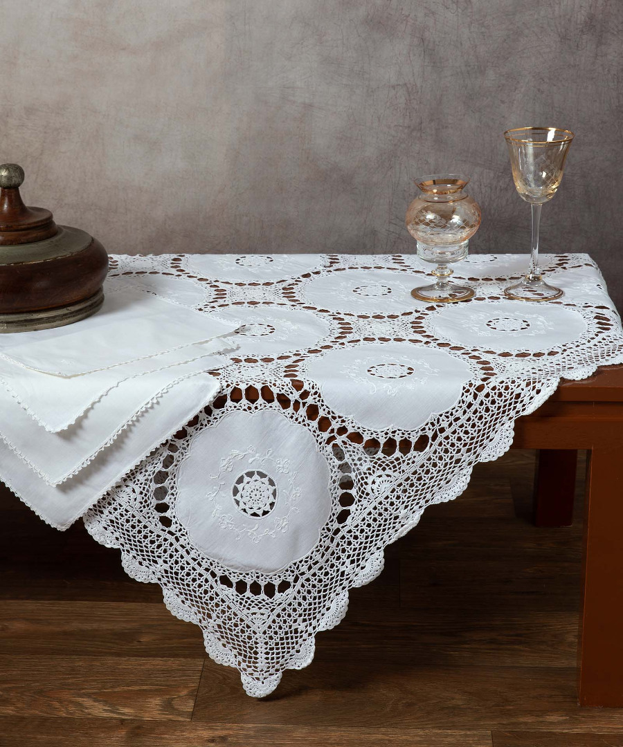 371 Βαμβακερό καρέ με πλεκτό 371 (110cm x 110cm) SilkFashion - Image 1