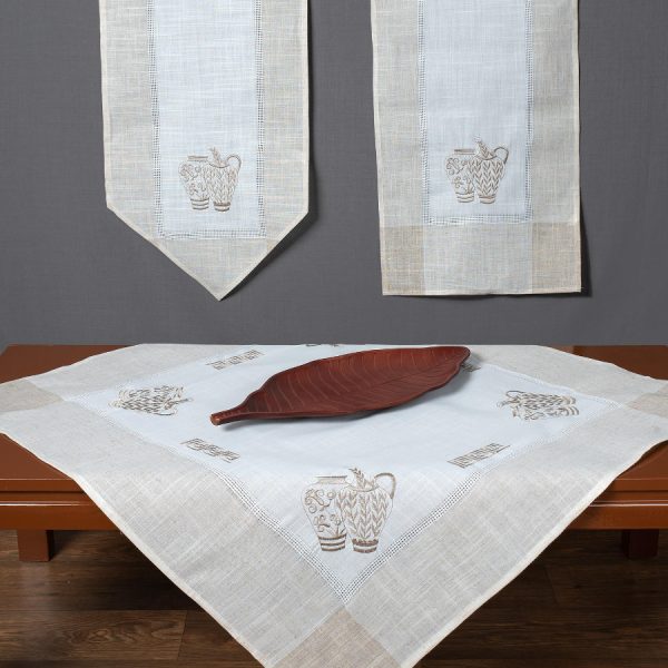 Σετ 3 τεμαχίών 3741 (40cm x 110cm 2x40cm x 40cm) ivory SilkFashion