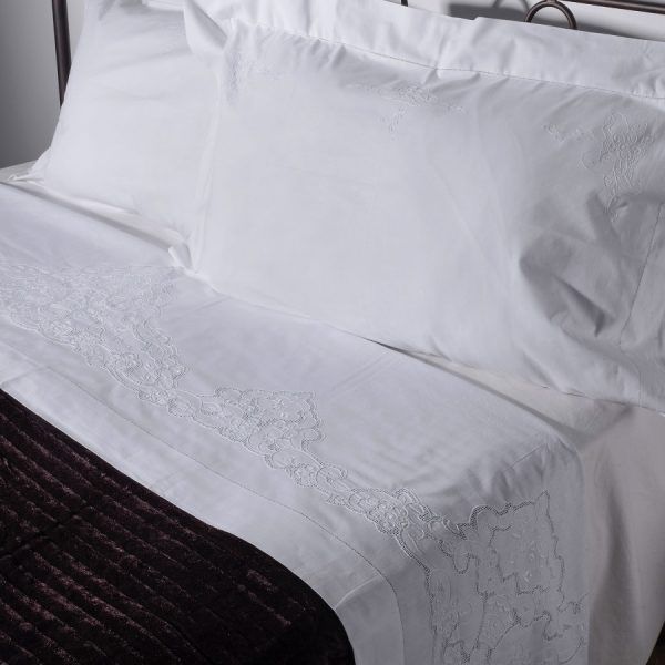 ΧΕΙΡΟΠΟΙΗΤΟ ΣΕΝΤΟΝΙ 3772 ΤΡΙΩΝ ΤΕΜΑΧΙΩΝ (225CM X 270CM) ΛΕΥΚΟ SilkFashion