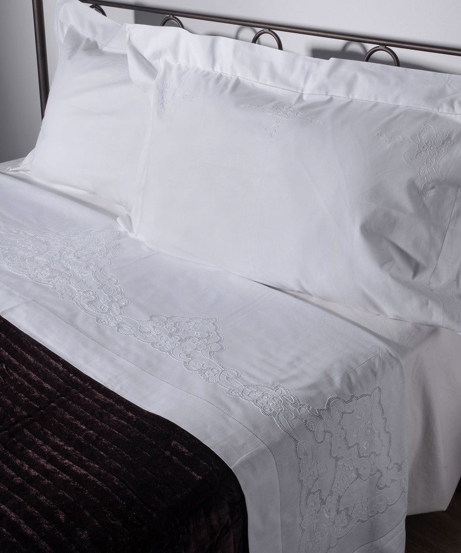 3772 ΧΕΙΡΟΠΟΙΗΤΟ ΣΕΝΤΟΝΙ 3772 ΤΡΙΩΝ ΤΕΜΑΧΙΩΝ (225CM X 270CM) ΛΕΥΚΟ SilkFashion - Image 1