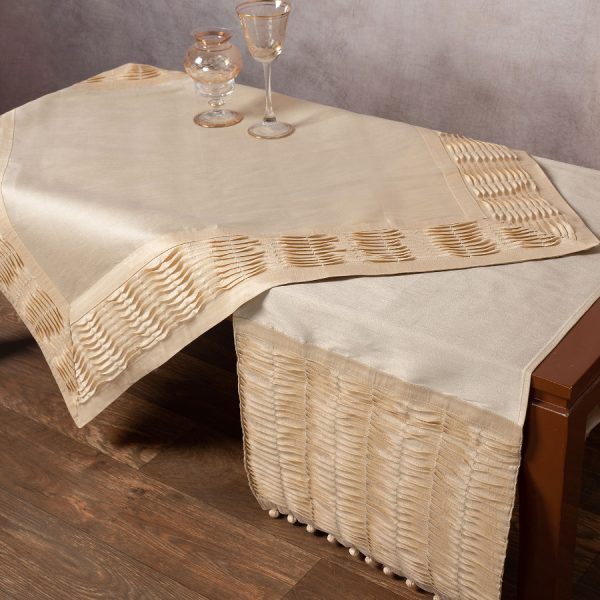τραβέρσα (40cm X 170cm) 3819 πλισέ ecru SilkFashion