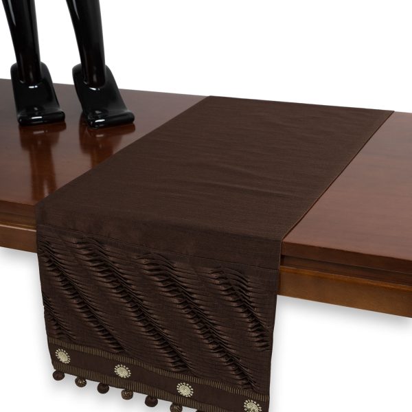 τραβέρσα  (40cm X 170cm)  3819 καφέ SilkFashion