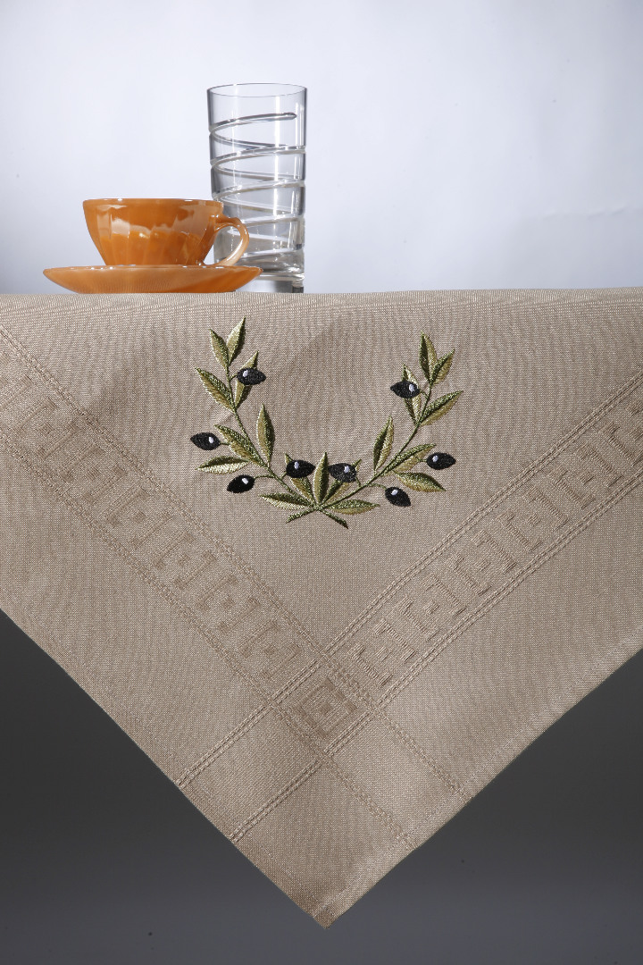 3854gkri-1 Τραβέρσα 3854 (45cm x 175cm) καφέ SilkFashion - Image 1