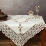Τραπεζομάντηλα 4002 (140cm x 180cm) μπέζ SilkFashion