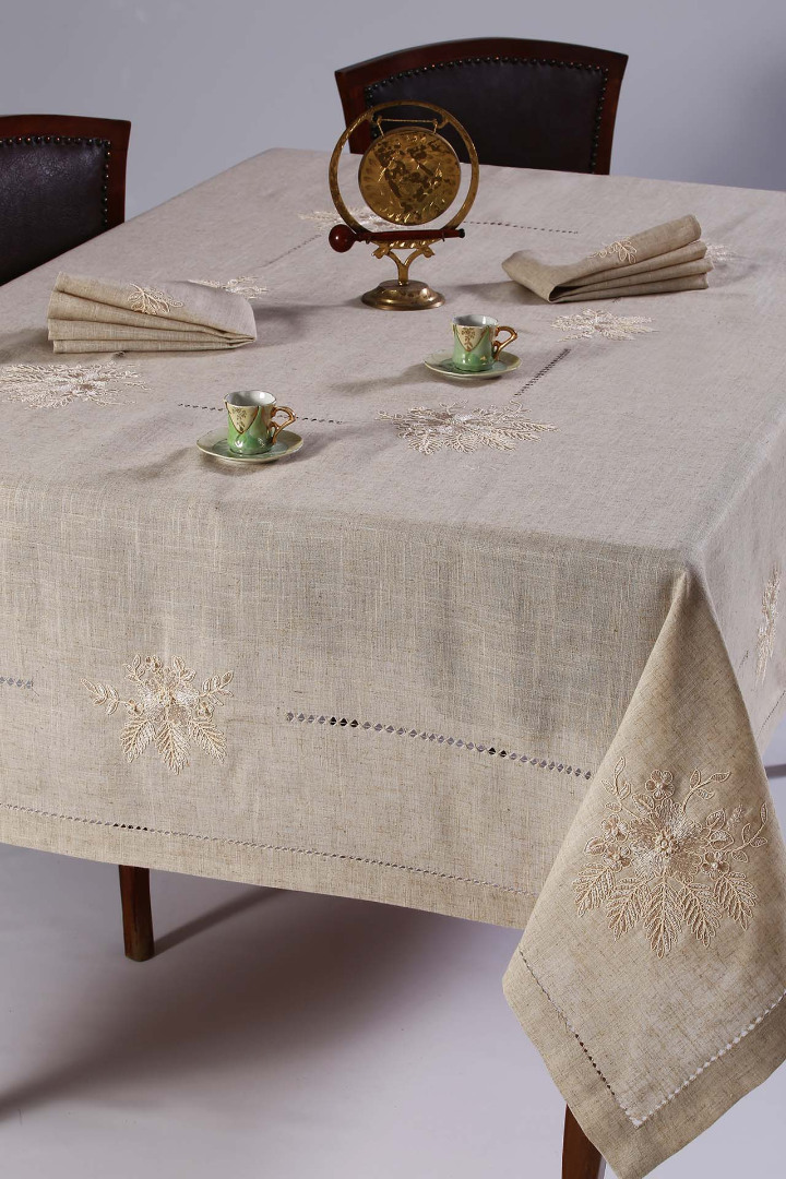 4006gkri-7 τραπεζομάντηλα (140cm x 180cm) 4006 γκρι SilkFashion - Image 1