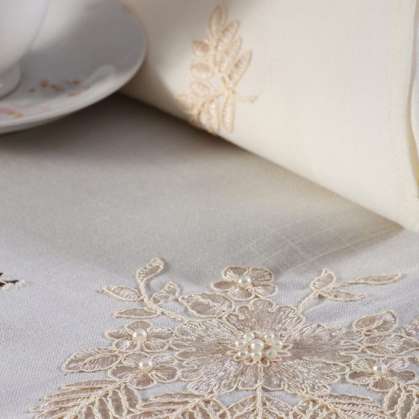 τραπεζομάντηλα ( 160cm x 300cm) 4006 ivory SilkFashion