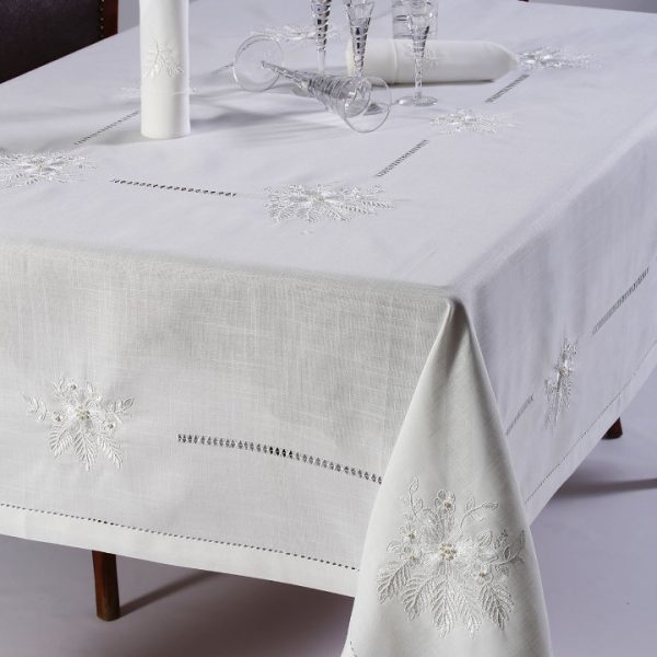 τραπεζομάντηλα (160cm x 250cm) 4006 λευκό SilkFashion