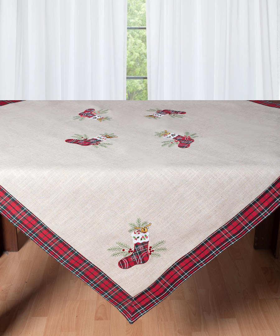 4079 χριστουγεννιάτικο τραπεζοκαρέ ( 140cm x 140cm) 4079 SilkFashion - Image 1