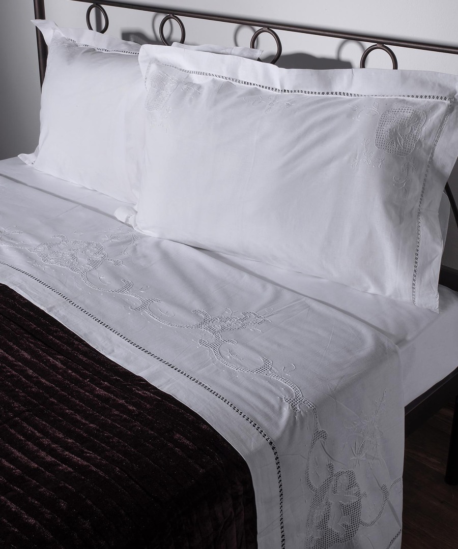 41537 ΣΕΝΤΟΝΙ 415/37 ΤΡΙΩΝ ΤΕΜΑΧΙΩΝ (225CM X 270CM) ΛΕΥΚΟ SilkFashion - Image 1