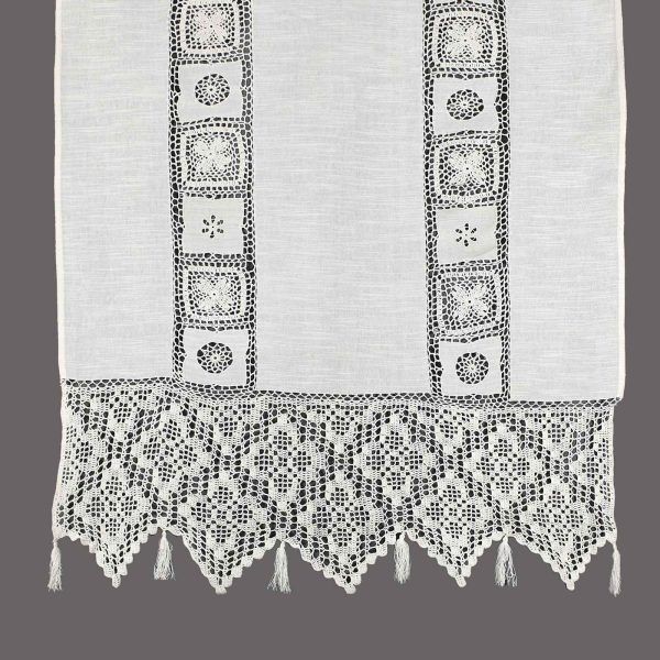 κουρτίνα 426 (200cm x 270cm) λευκό με τιράντες SilkFashion