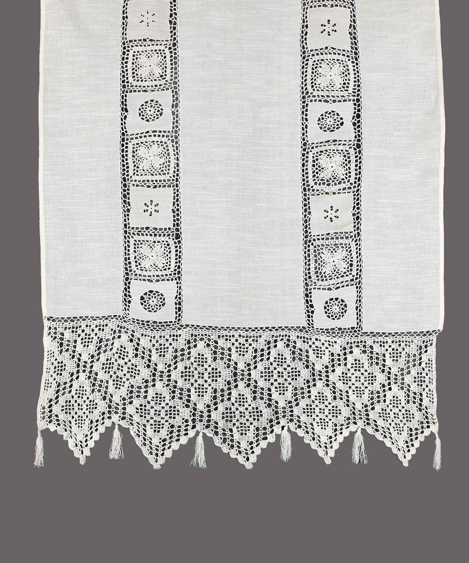 426leyko-2 κουρτίνα 426 (200cm x 270cm) λευκό με τιράντες SilkFashion - Image 1