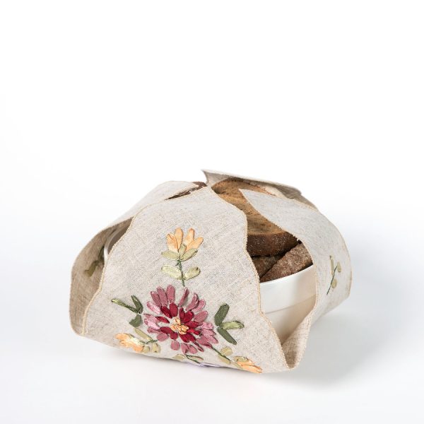 Ψωμιέρα rococo σταυρός 4338 (35cm x 35cm) μπέζ SilkFashion