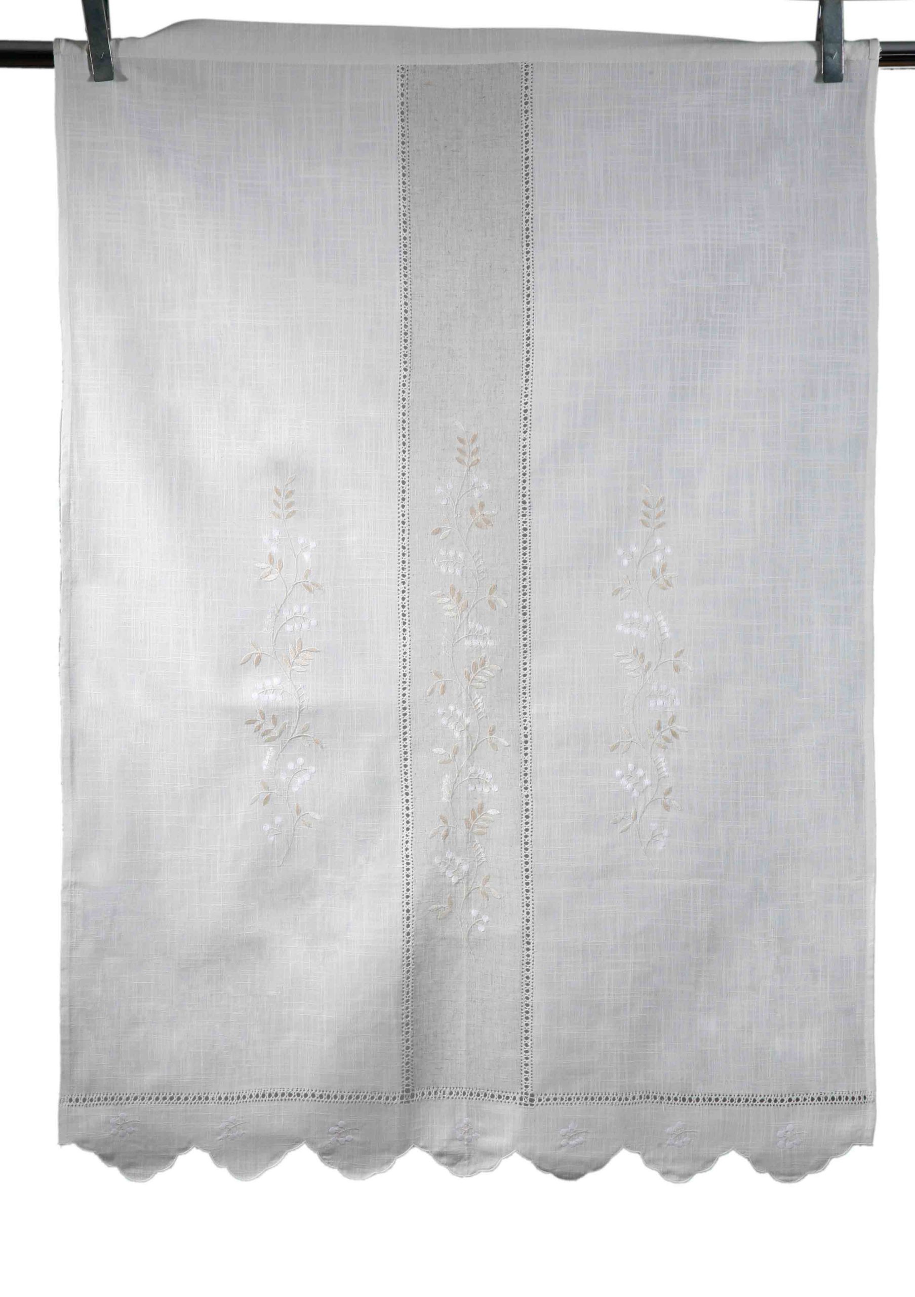 465leyko-2 κουρτίνα 465 (90cm x 130cm) ivory/άμμου με τούνελ SilkFashion - Image 1