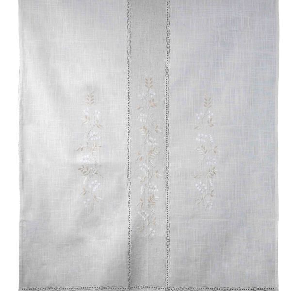 κουρτίνα 465 (160cm x 160cm) ivory/άμμου με τούνελ SilkFashion