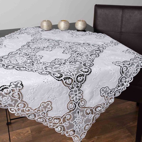 Καρέ (90cm x 90cm) 5102 λευκό SilkFashion