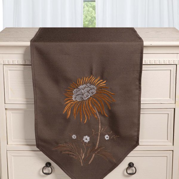 Τραβέρσα 5126 (45cm x 170cm) καφέ SilkFashion