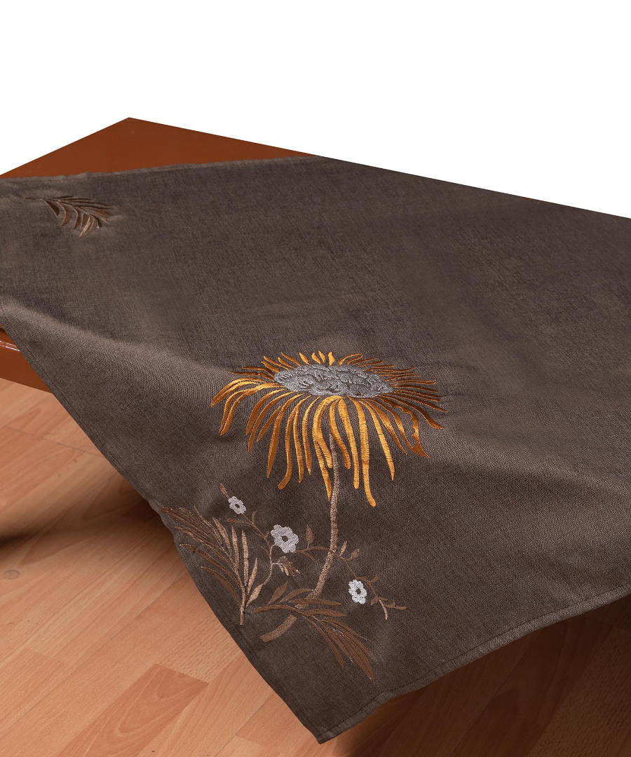 5126kafeb Τραπεζοκαρέ 5126 (130cm x 130cm) καφέ SilkFashion - Image 1