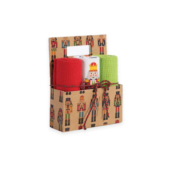 Χριστουγεννιάτικα Ποτηρόπανα 40x70 Δώρου (Σετ 3τμχ) Nef Nef Nutcracker