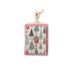 Χριστουγεννιάτικα Ποτηρόπανα 40x70 Με Ξύλο Κοπής Σετ 3 τμχ Nef Nef Christmas Forest