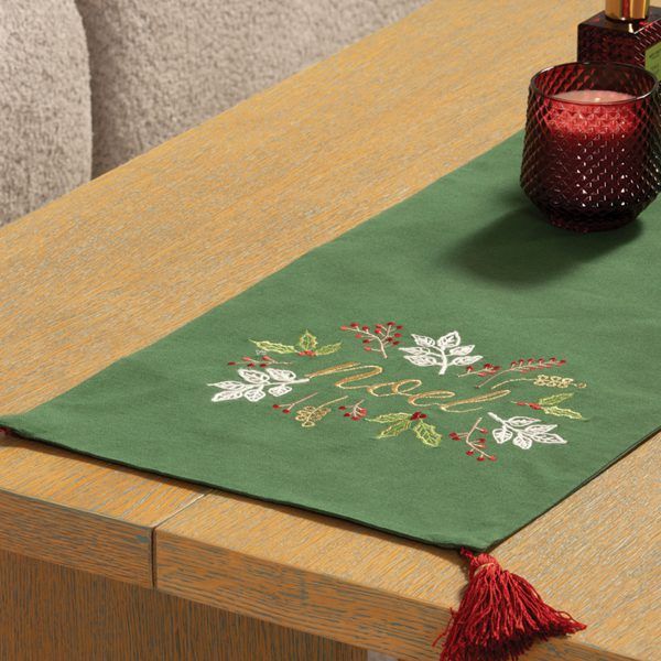 Χριστουγεννιάτικο Runner 33×150 Nef Nef Noel Verde Green