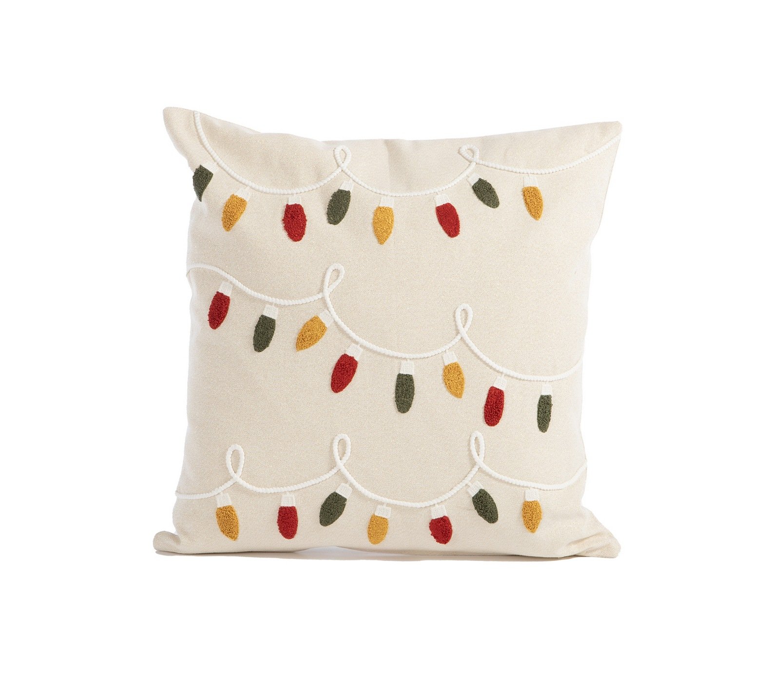 5205495627311 Χριστουγεννιάτικο Μαξιλάρι 45×45 Nef Nef Happy Holiday Lights Beige - Image 1