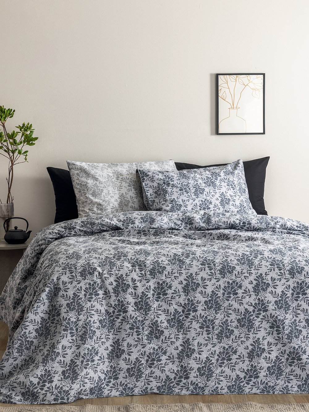 5205857296063_3 Σετ Υπέρδιπλα Σεντόνια Fashion Life 170x200+30 FL6278 Με Λάστιχο Γκρι Palamaiki - Image 1