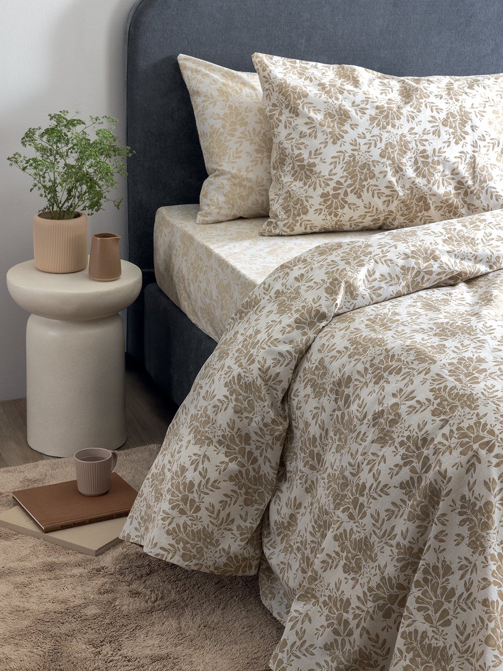 5205857296124_2 Σετ Μονά Σεντόνια Fashion Life 110x200+30 FL6279 Με Λάστιχο Μπεζ Palamaiki - Image 1