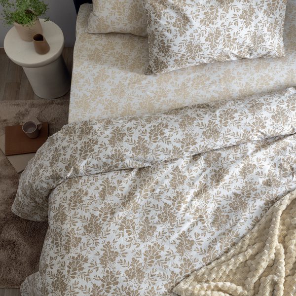 Σετ Υπέρδιπλα Σεντόνια Fashion Life 240x260 FL6279 Χωρίς Λάστιχο Μπεζ Palamaiki