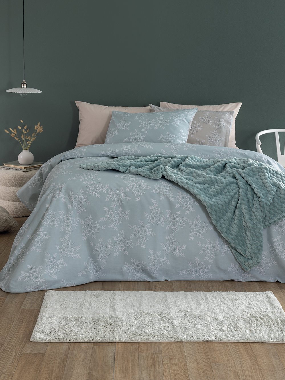 5205857296247_4 Σετ Υπέρδιπλα Σεντόνια Fashion Life 170x200+30 FL6280 Με Λάστιχο Γαλάζιο Palamaiki - Image 1