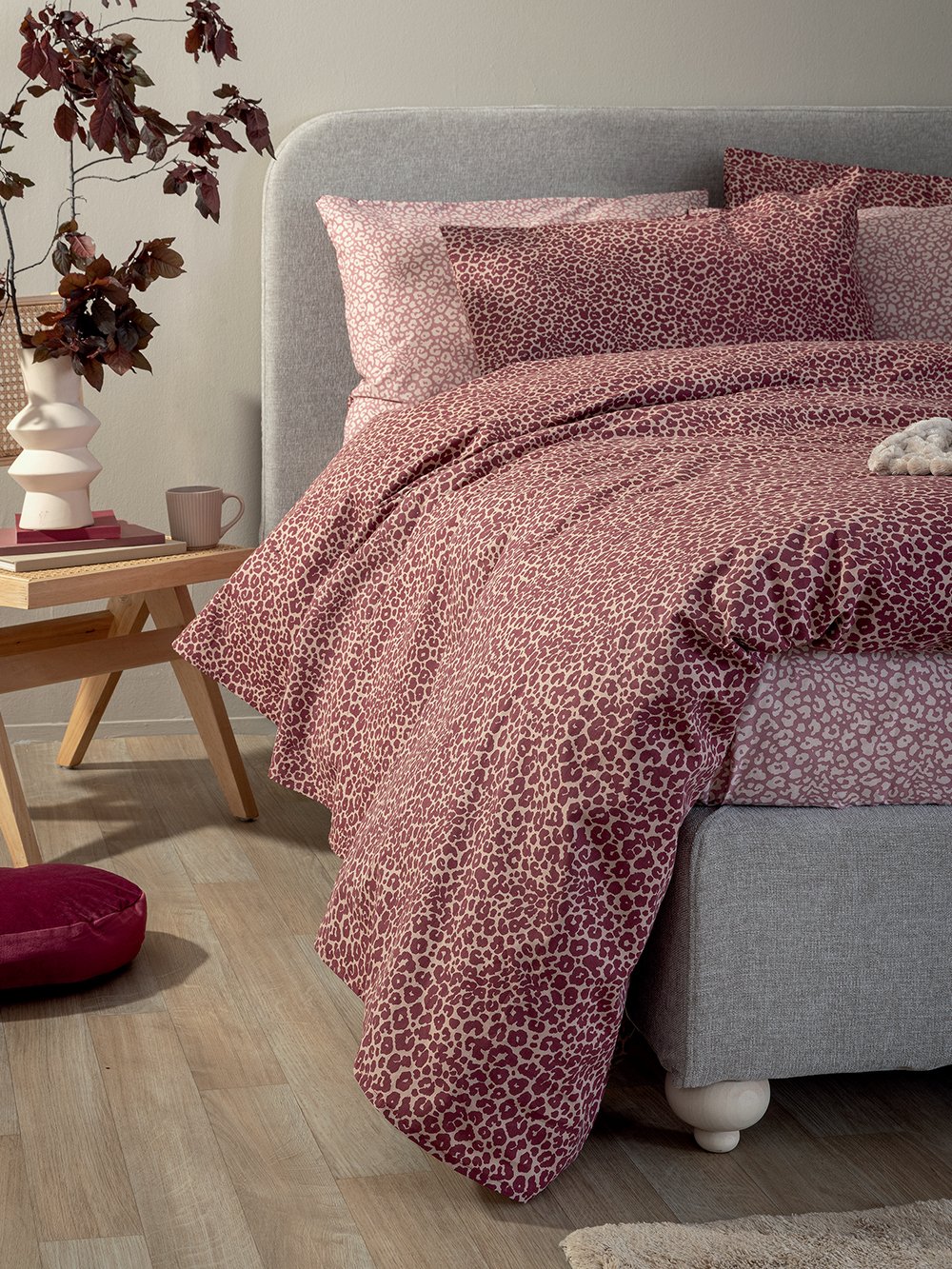 5205857296667_3 Σετ Μονά Σεντόνια Fashion Life 110x200+30 FL6285 Με Λάστιχο Κόκκινο Palamaiki - Image 1