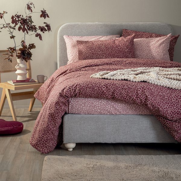 Σετ Υπέρδιπλα Σεντόνια Fashion Life 240x260 FL6285 Χωρίς Λάστιχο Κόκκινο Palamaiki