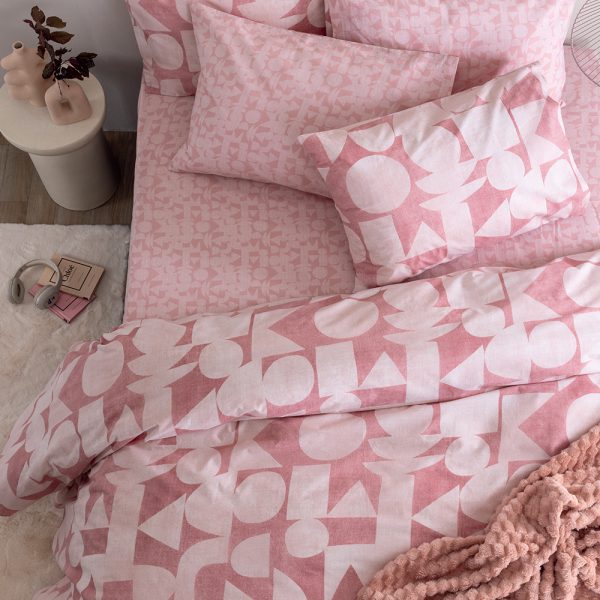 Σετ Υπέρδιπλα Σεντόνια Fashion Life 240x260 FL6289 Χωρίς Λάστιχο Ροζ Palamaiki