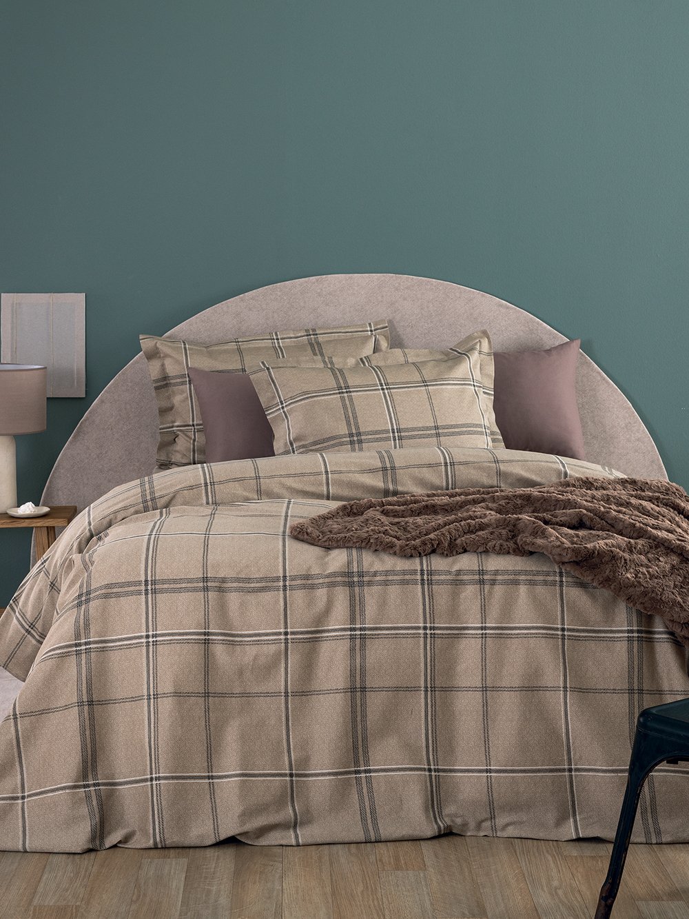 5205857301156_4 Σετ Υπέρδιπλα Σεντόνια Ivy 240x270 IS814 Καφέ Palamaiki - Image 1