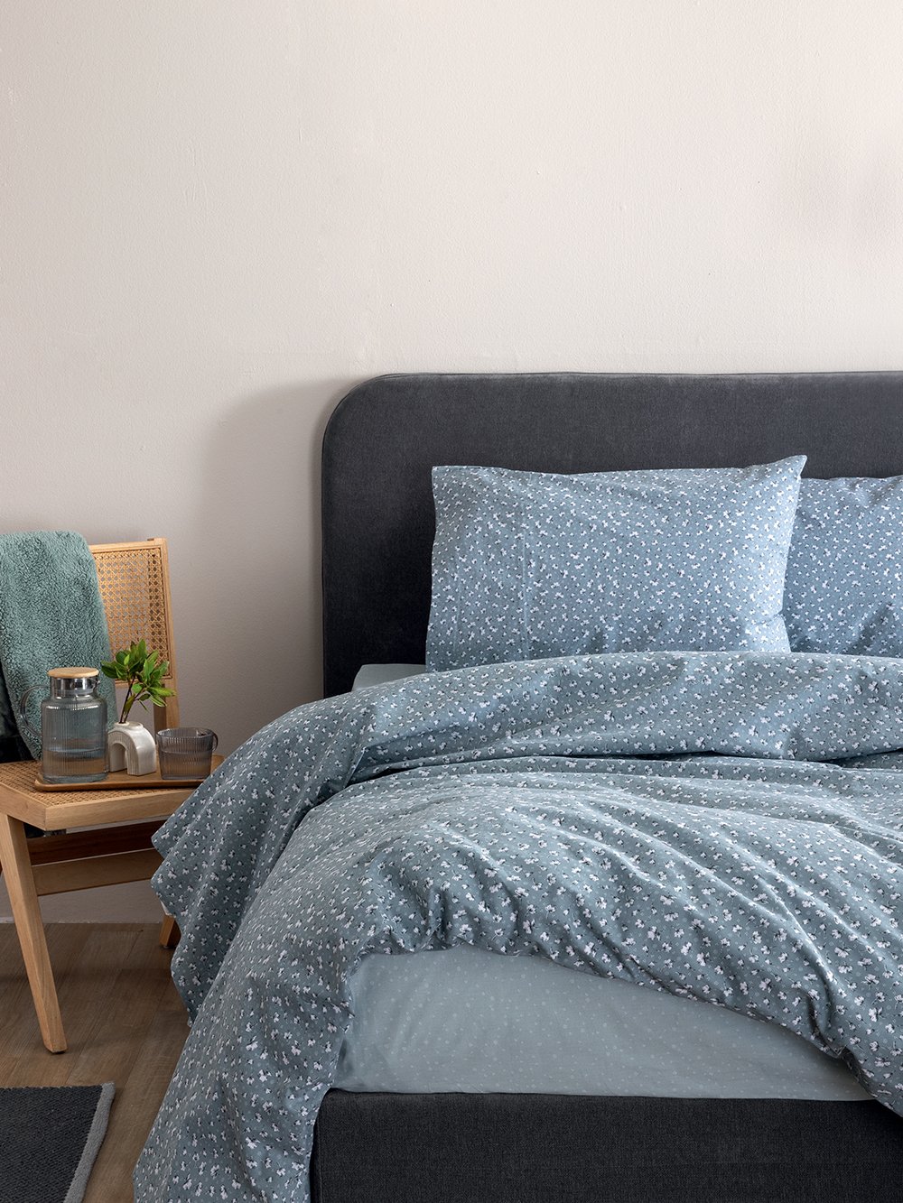 5205857301439_3 Σετ Μονά Σεντόνια Fashion Life 110x200+30 FL6290 Με Λάστιχο Μπλε Palamaiki - Image 1