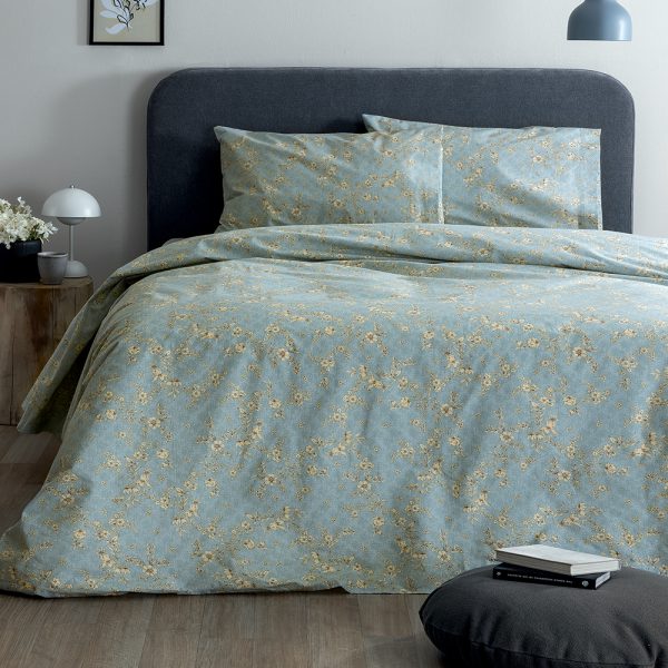 Σετ Υπέρδιπλα Σεντόνια Fashion Life 170x200+30 FL6291 Με Λάστιχο Γαλάζιο Palamaiki