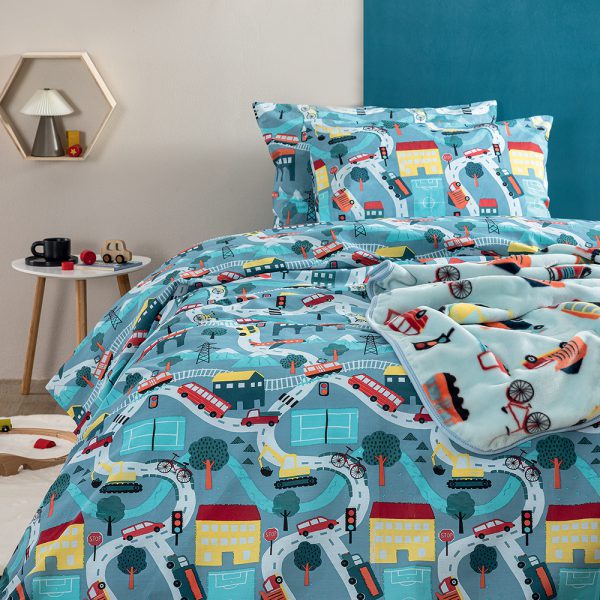 Σετ Μονά Σεντόνια My Kingdom 170x260 MK771 Χωρίς Λάστιχο  Palamaiki