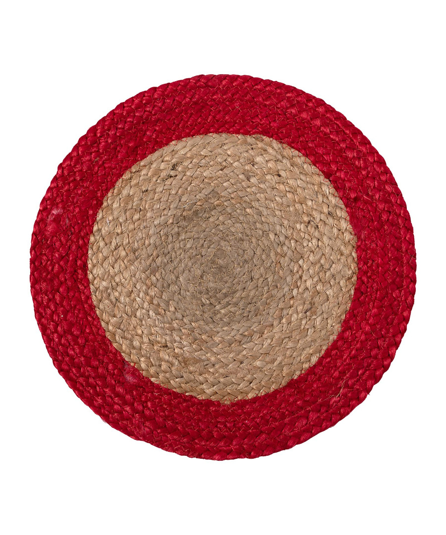 5206978156359 Σουπλά γιούτα (38cm) natural/red SilkFashion - Image 1