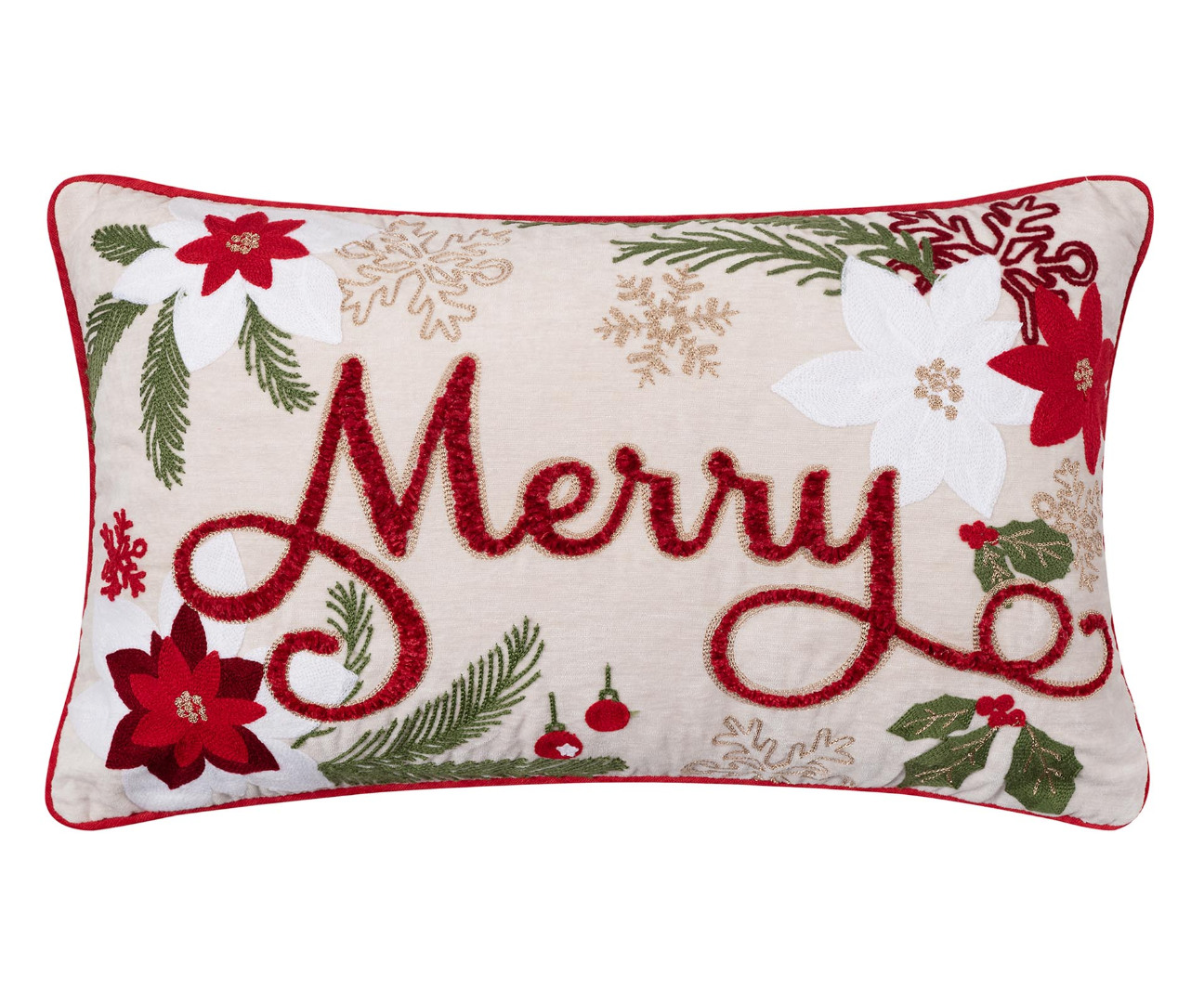 52216r1 Χριστουγεννιάτικη μαξιλαροθήκη HP52216R (35cm x 60cm) ivory SilkFashion - Image 1