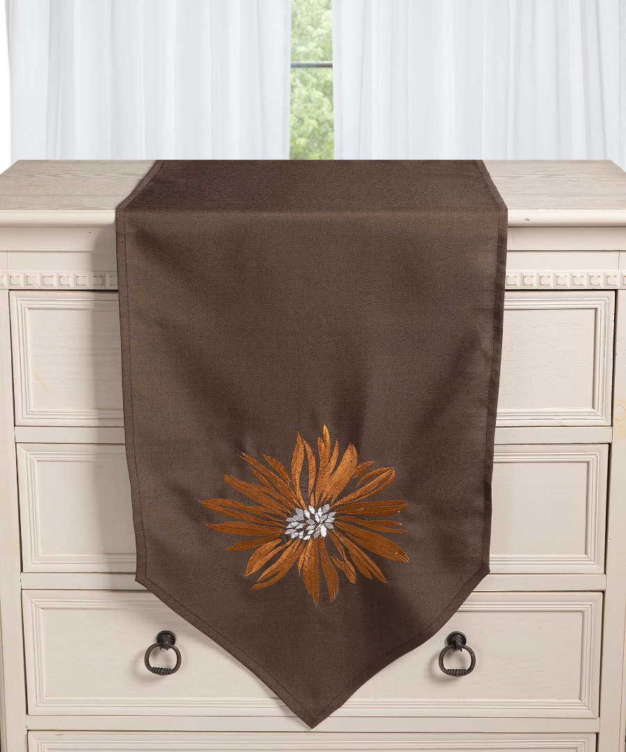 5227kafe Τραβέρσα 5227 (45cm x 170cm) καφέ SilkFashion - Image 1