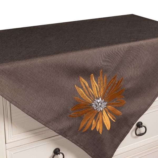 Τραπεζοκαρέ 5227 (130cm x 130cm) καφέ SilkFashion