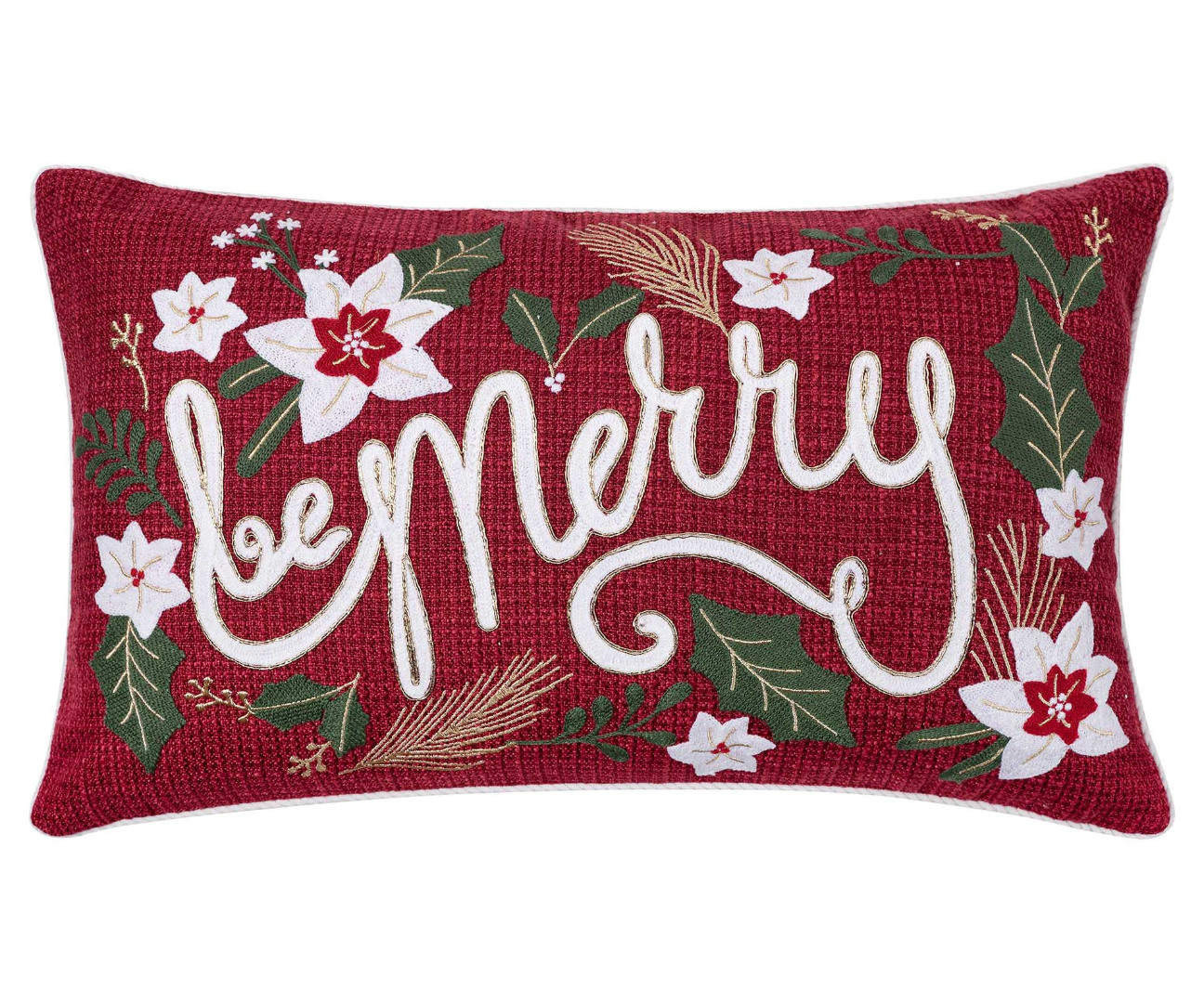 52510x1 Χριστουγεννιάτικη μαξιλαροθήκη HP52510X (35cm x 60cm) κόκκινη SilkFashion - Image 1
