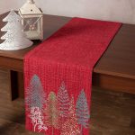 Χριστουγεννιάτικη τραβέρσα HP52780X (35cm x 160cm) κόκκινη SilkFashion