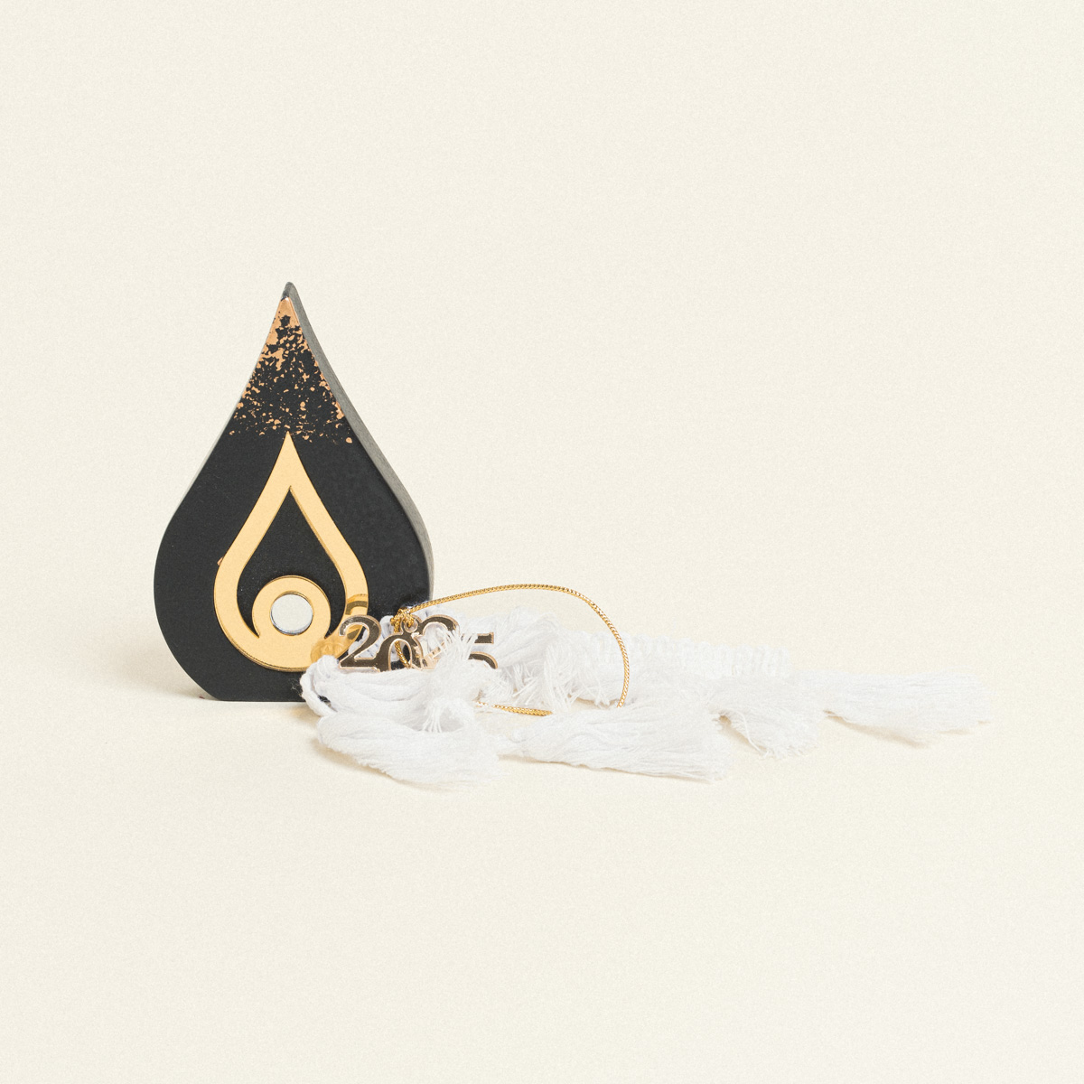 5299999221946 Beauty Home ΕΠΙΤΡΑΠΕΖΙΟ ΚΕΡΑΜΙΚΟ ΔΑΚΡΥ ΜΕ PLEXI GLASS MATI ΧΡΥΣΟ ΜΑΥΡΟ - Image 1