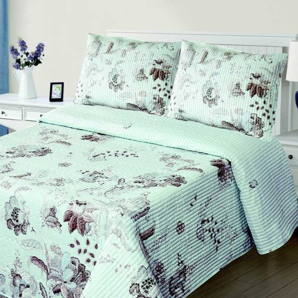 ΚΟΥΒΕΡΛΙ σετ (160cm x 220cm + 1 x 50cm x 70cm) 5305 σιέλ SilkFashion