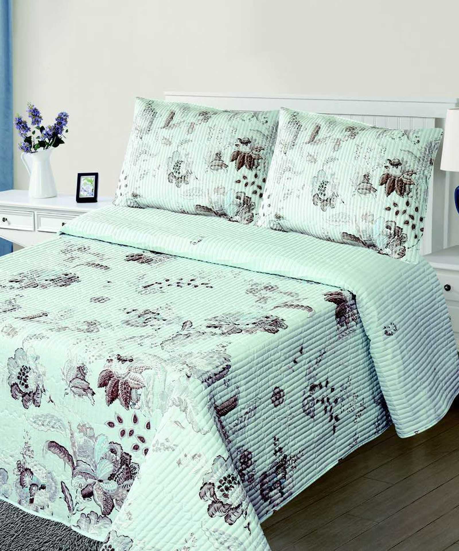 5305sielb ΚΟΥΒΕΡΛΙ σετ (220cm x 240cm + 2 x 50cm x 70cm) 5305 σιέλ SilkFashion - Image 1