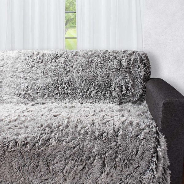 Διακοσμητικό μαλλιαρό ριχτάρι 5336 (145cm x 195cm) δίχρωμο/μαύρη βάση SilkFashion