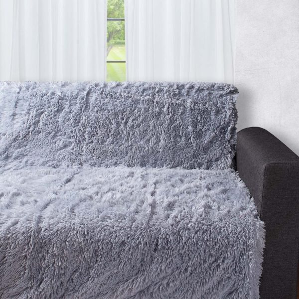 Διακοσμητικό μαλλιαρό ριχτάρι 5336 (145cm x 195cm) γκρί SilkFashion