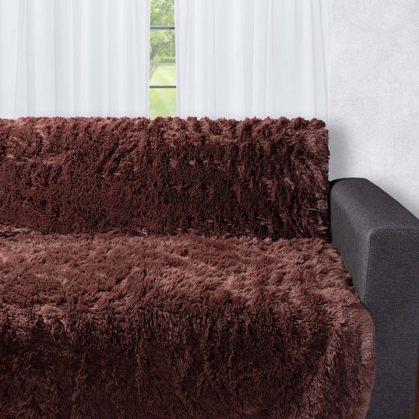 Διακοσμητικό μαλλιαρό ριχτάρι 5336 (145cm x 195cm) καφέ SilkFashion