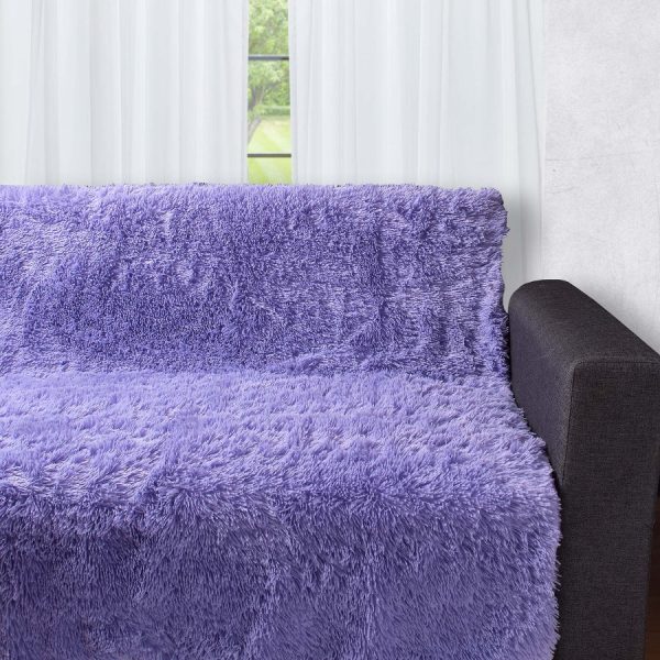 Διακοσμητικό μαλλιαρό ριχτάρι 5336 (145cm x 195cm) μωβ SilkFashion